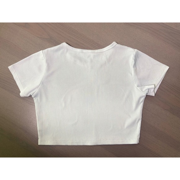 Romwe Light Gray Dragon Print Crop Top Women’s Size‎ Small-4 - Picture 2 of 6